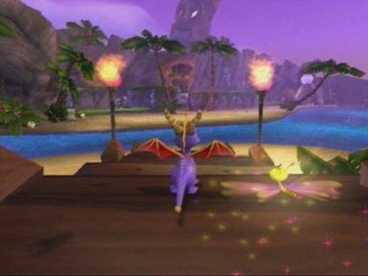Spyro Enter the Dragonfly Greatest Hits PlayStation 2 PS2 for retro video game enthusiasts featuring 3D platforming gameplay dragon adventure exploration collectible gems puzzle solving colorful fantasy worlds Spyro abilities and collectible gaming appeal gameplay