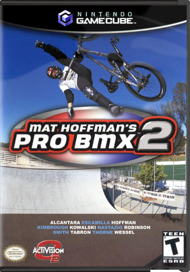Matt Hoffman’s Pro BMX 2 GameCube GC video game, extreme sports, BMX racing and tricks, multiplayer, action sports gameplay, Nintendo GameCube title front cover