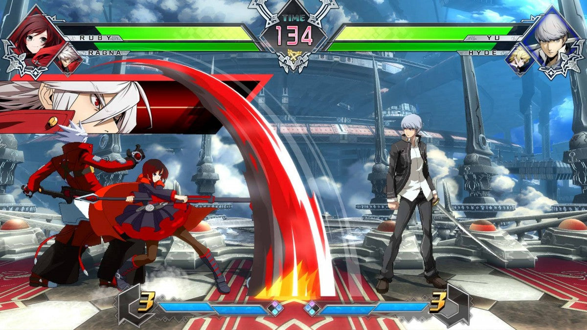 Blazblue Cross Tag Battle gameplay for Nintendo Switch (NS) fighting video game. 