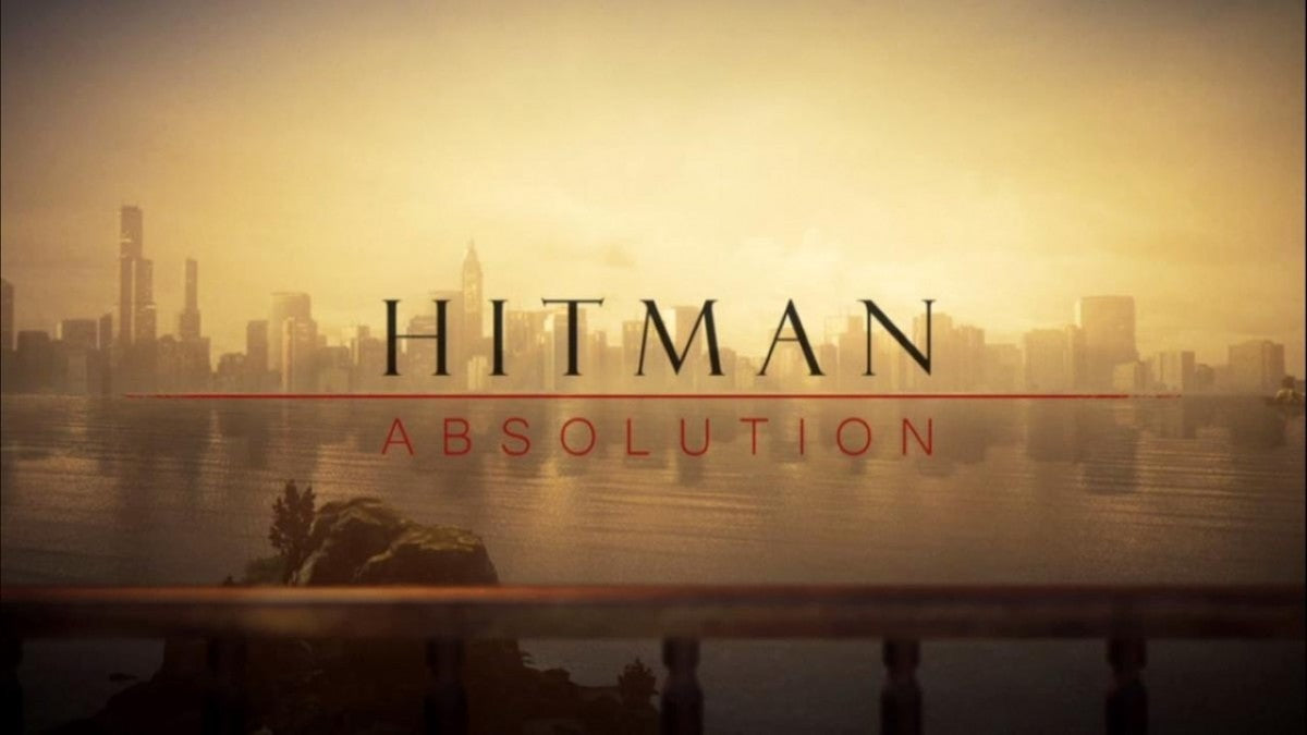 Hitman Absolution Xbox 360 game featuring stealth assassination gameplay and cinematic action missions Title Screen image art