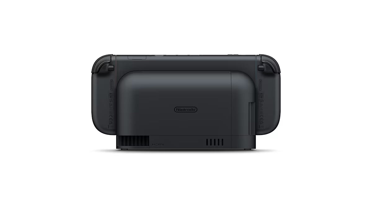Nintendo Switch 2 Console with Dock Scratch and Scuff Condition Nintendo Switch 2 NS2 gaming system featuring hybrid home and handheld gaming touchscreen display detachable Joy Con controller compatibility TV dock connectivity upgraded graphics enhanced performance portable gaming functionality and official Nintendo hardware retro gaming collection collectible console appeal back 