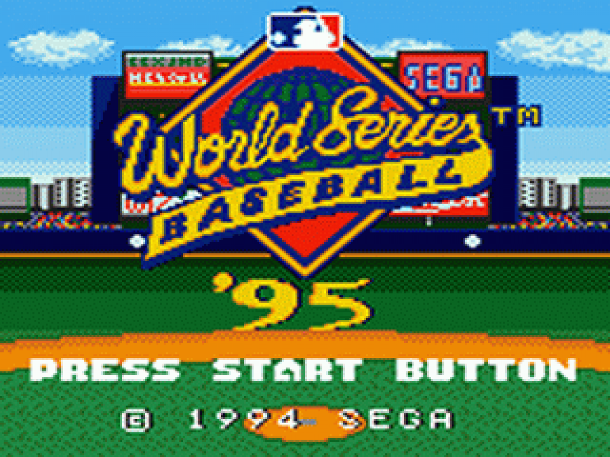 World Series Baseball 95 title screen for Sega Game Gear (GG) video game