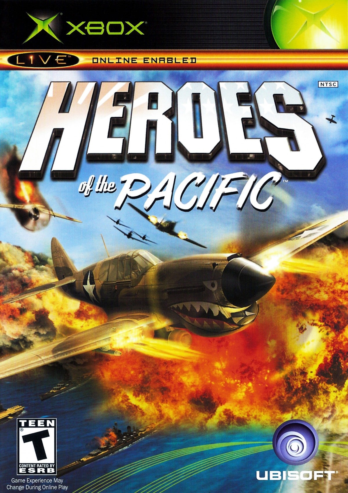 Heroes of the Pacific Xbox for retro video game enthusiasts featuring World War II flight combat gameplay dogfighting missions historical aircraft simulation cinematic aerial battles mission based campaign structure and collectible gaming appeal over art