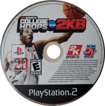 College Hoops 2K8 disc art for Playstation 2 (PS2) sports video game