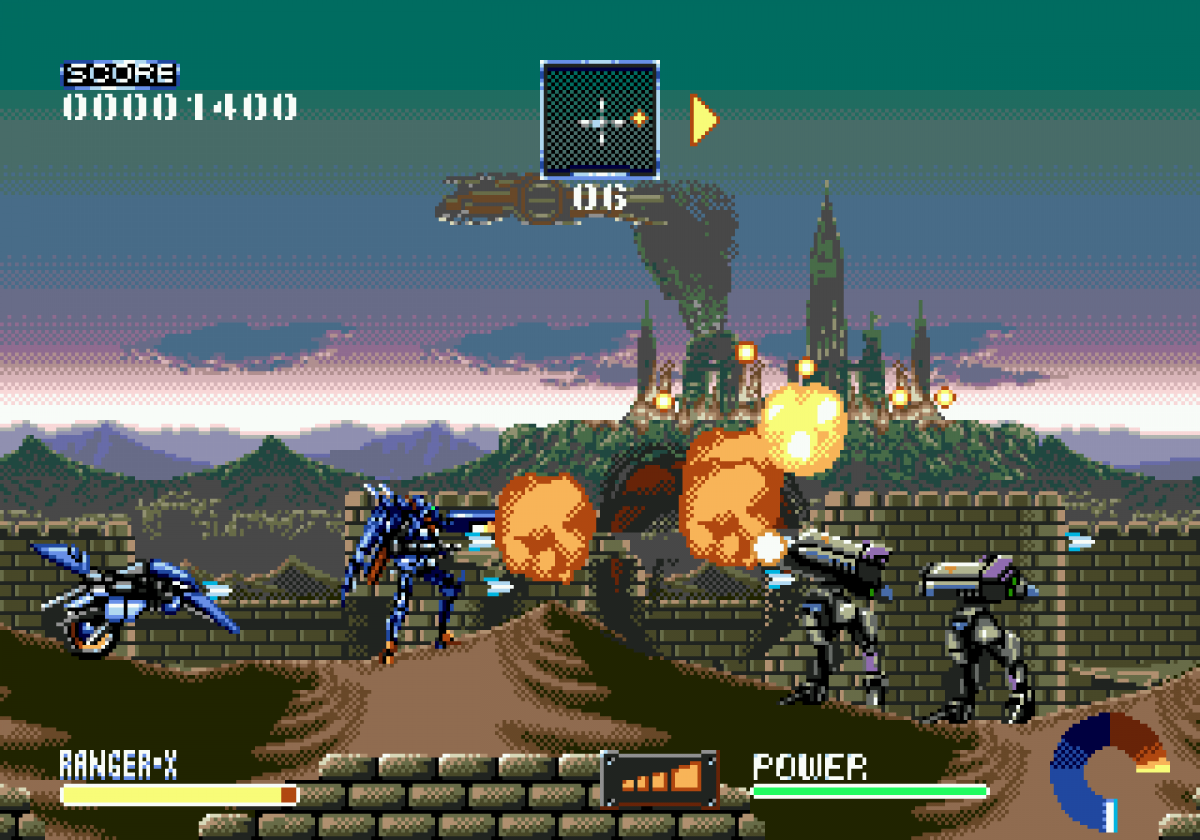 Ranger X Sega Genesis GEN for retro video game enthusiasts featuring side scrolling run and gun gameplay futuristic mech combat fast paced action challenging stages powerful weapon upgrades sci fi adventure and collectible gaming appeal 