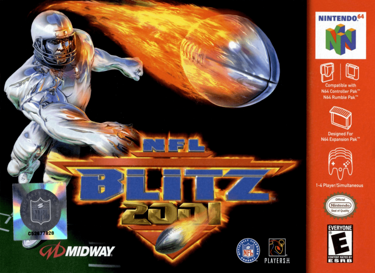 NFL Blitz 2001 cover art for Nintendo 64 (N64) video game