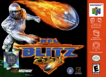 NFL Blitz 2001 cover art for Nintendo 64 (N64) video game