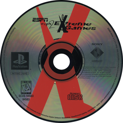 ESPN Extreme Games Long Box Sony PlayStation 1 PS1 video game featuring extreme sports racing gameplay high speed vehicle competition off road tracks challenging courses stunts and arcade style action long box edition retro video game collection collectible gaming appeal disc