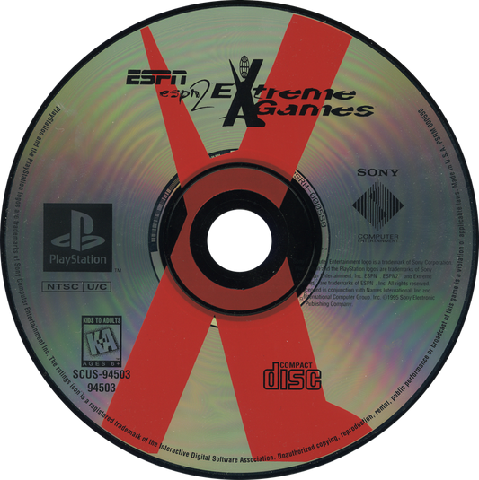 ESPN Extreme Games Long Box Sony PlayStation 1 PS1 video game featuring extreme sports racing gameplay high speed vehicle competition off road tracks challenging courses stunts and arcade style action long box edition retro video game collection collectible gaming appeal disc