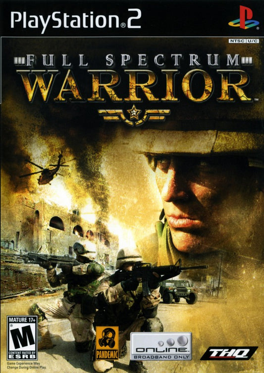 Full Spectrum Warrior cover art for PlayStation 2 (PS2) modern military tactical squad-based action video game