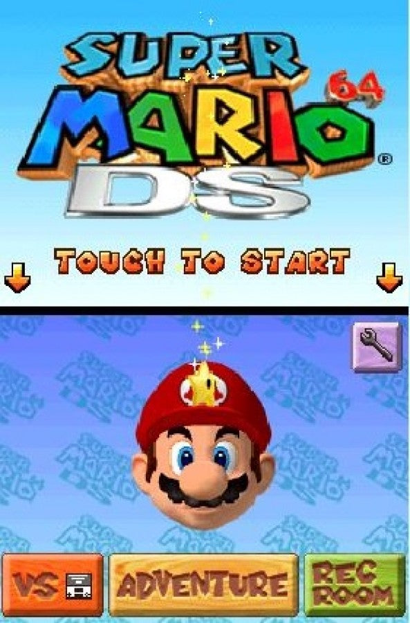 Super Mario 64 DS home screen for Nintendo DS (DS) 3D platformer video game