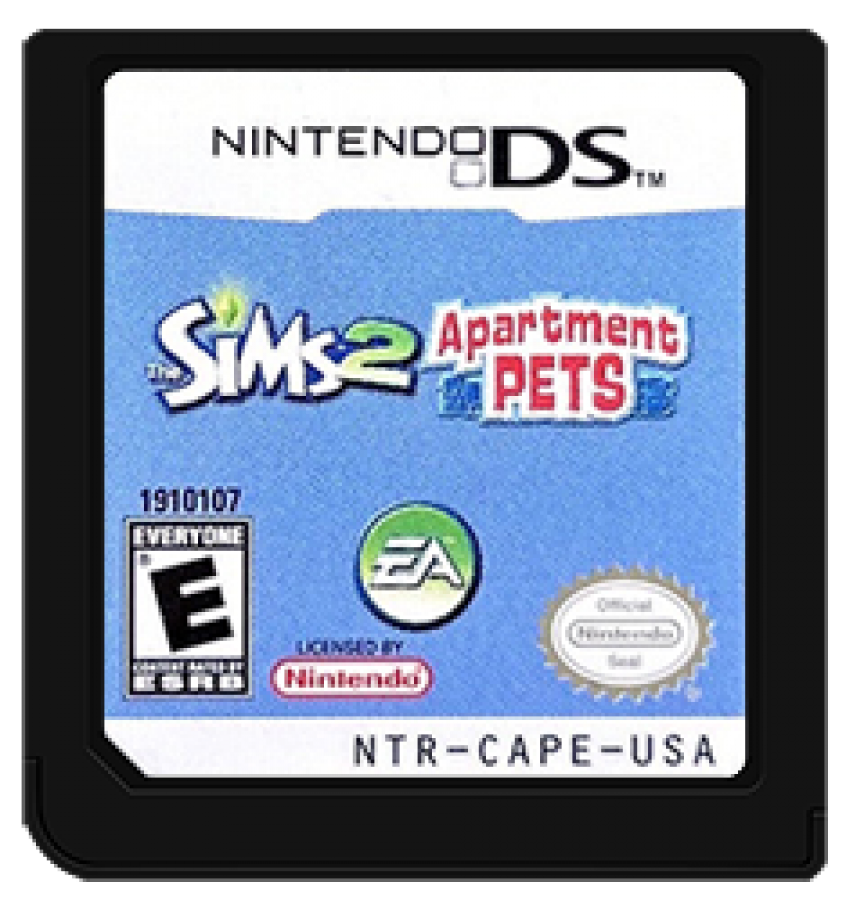 The Sims: 2 Apartment Pets cartridge art for Nintendo DS (DS) video game