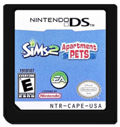 The Sims: 2 Apartment Pets cartridge art for Nintendo DS (DS) video game