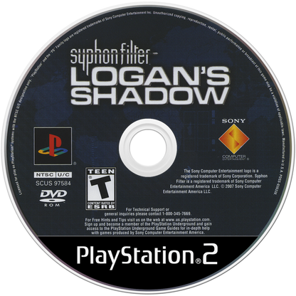 Syphon Filter Logan's Shadow PlayStation 2 PS2 for action stealth video game fans featuring tactical espionage gameplay third person shooter combat covert operations realistic weapons immersive military missions cinematic storytelling special agent action and intense stealth adventure collectible gaming appeal game disc