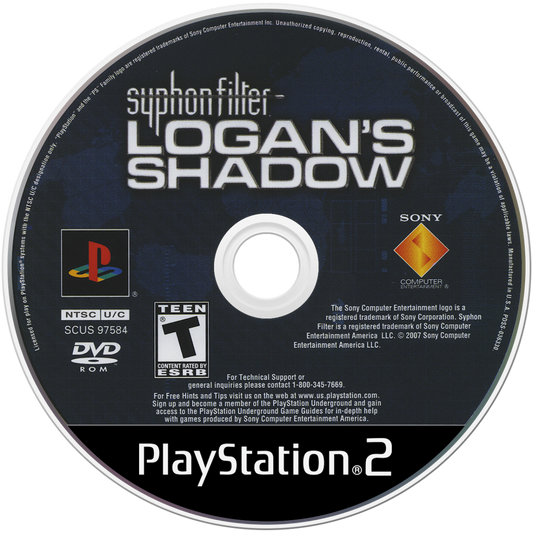 Syphon Filter Logan's Shadow PlayStation 2 PS2 for action stealth video game fans featuring tactical espionage gameplay third person shooter combat covert operations realistic weapons immersive military missions cinematic storytelling special agent action and intense stealth adventure collectible gaming appeal game disc