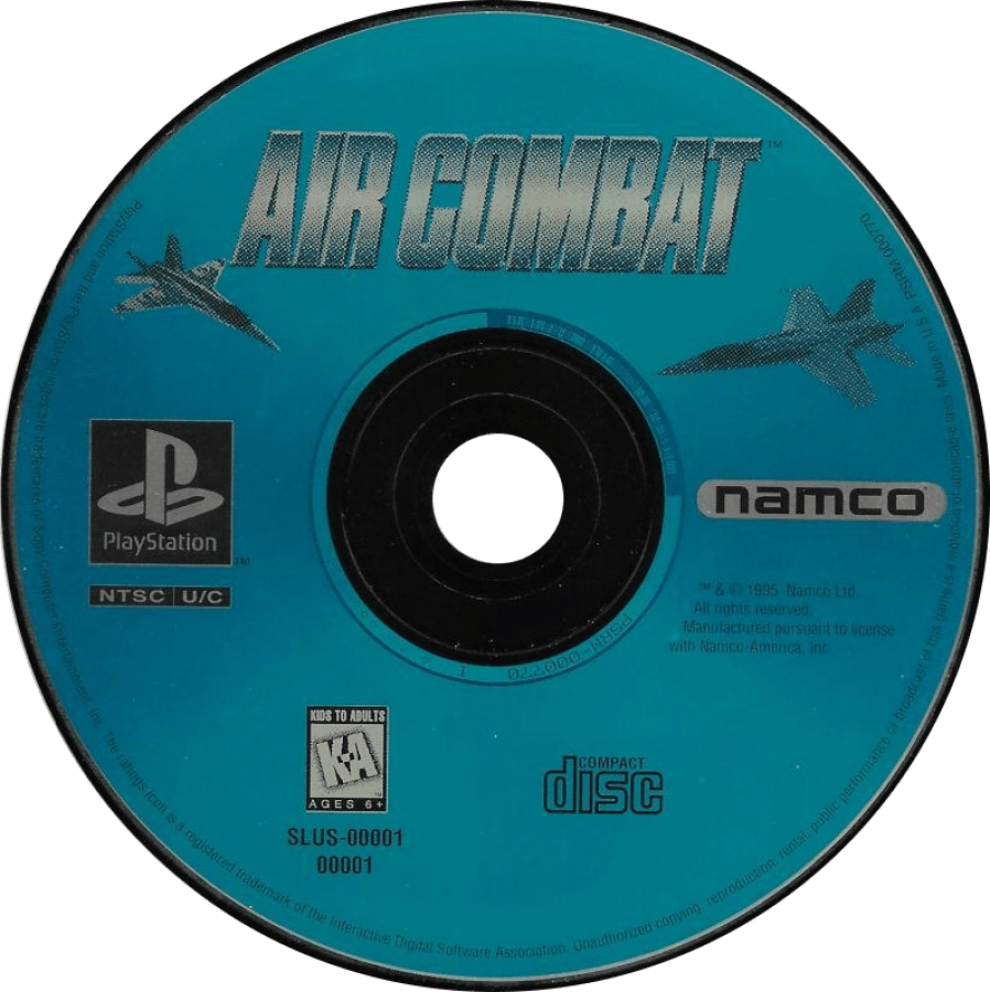 Air Combat disc art for PlayStation 1 (PS1) video game 