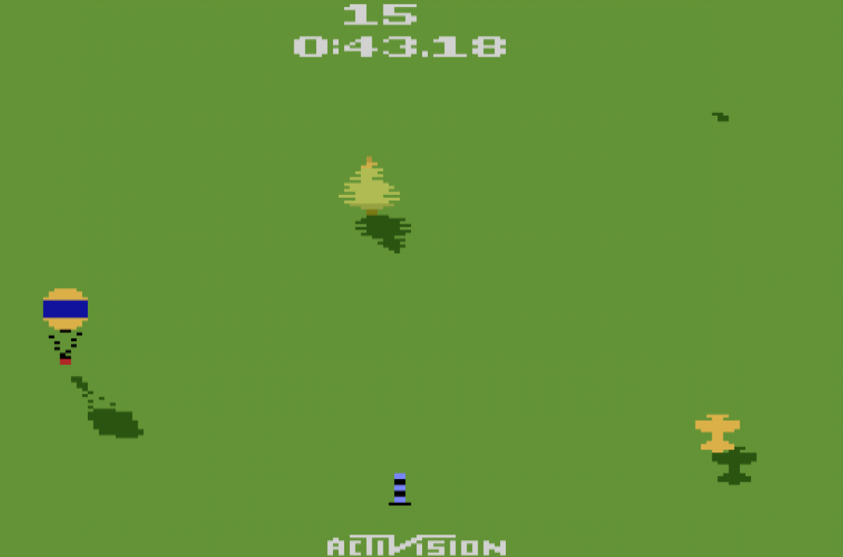 Sky Jinks retro Atari 2600 video game featuring arcade flight racing gameplay, obstacle avoidance, aerial challenges and classic Atari action - gameplay