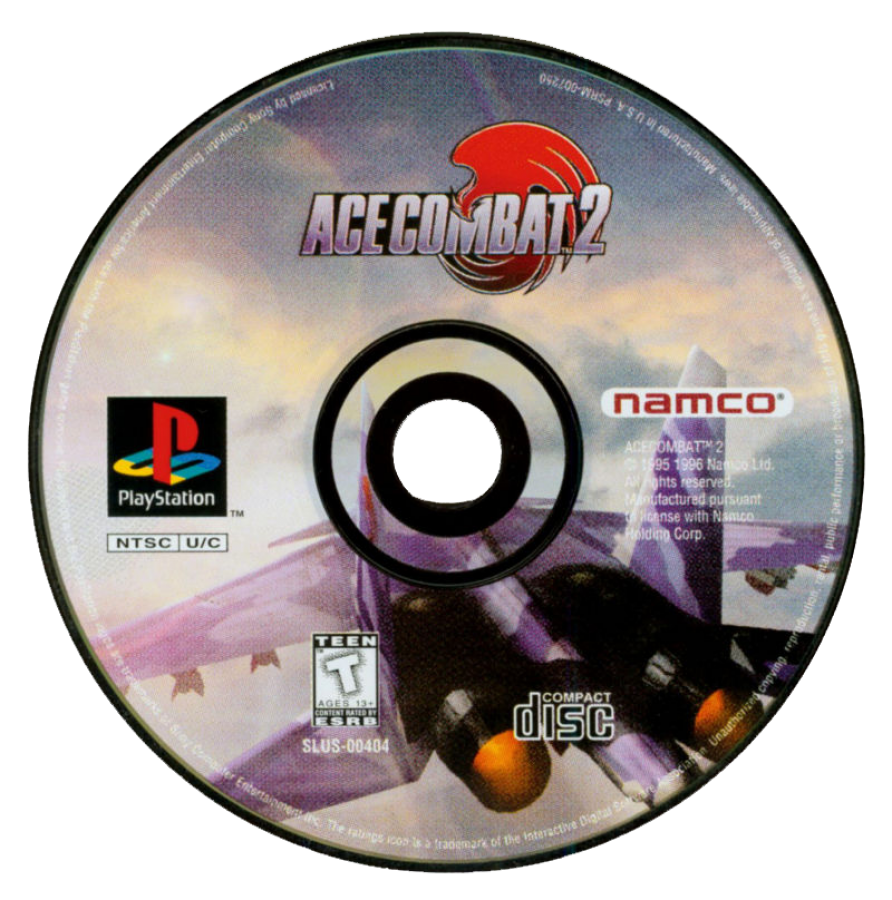 Ace Combat 2 PS1 PlayStation 1 flight combat simulator arcade air combat jet fighter dogfighting game retro video game disc