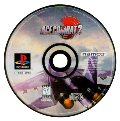 Ace Combat 2 PS1 PlayStation 1 flight combat simulator arcade air combat jet fighter dogfighting game retro video game disc