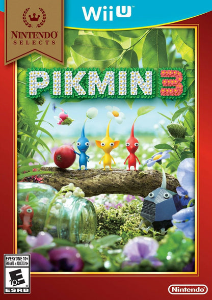 Pikmin 3 Nintendo Selects Nintendo Wii U for retro video game enthusiasts featuring real time strategy gameplay colorful Pikmin companions puzzle solving exploration resource management cooperative missions vibrant environments and collectible gaming appeal cover art