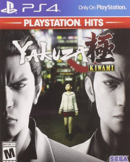Yakuza Kiwami PlayStation Hits edition for PlayStation 4 action adventure game set in Kamurocho featuring crime drama storyline brawler combat side missions and open world gameplay cover