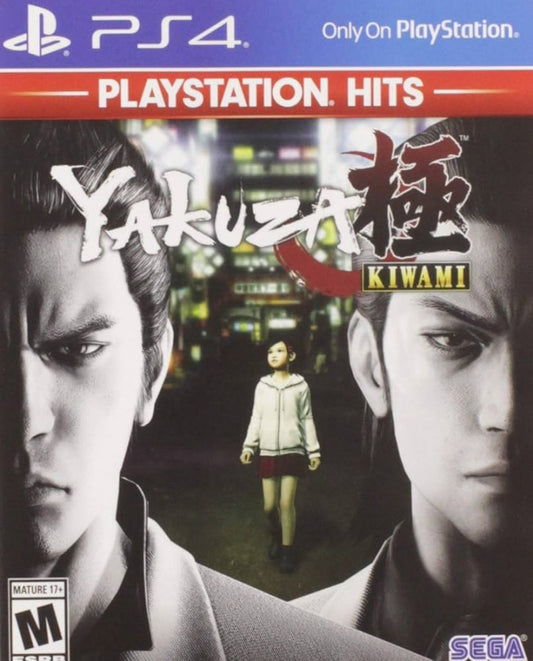 Yakuza Kiwami PlayStation Hits edition for PlayStation 4 action adventure game set in Kamurocho featuring crime drama storyline brawler combat side missions and open world gameplay cover