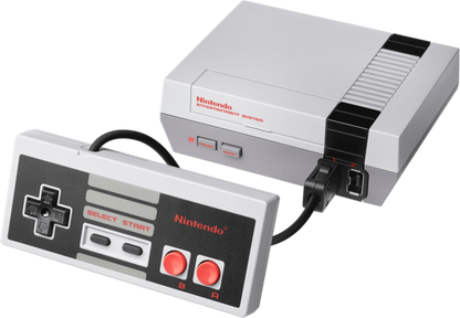 Nintendo Entertainment System Classic Edition NES Classic mini console, complete in box CIB, two controllers included, retro gaming system with preloaded classic games with included controller plugged in