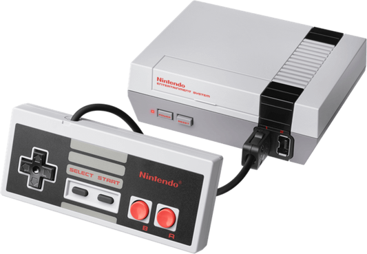 Nintendo Entertainment System Classic Edition NES Classic mini console, complete in box CIB, two controllers included, retro gaming system with preloaded classic games with included controller plugged in