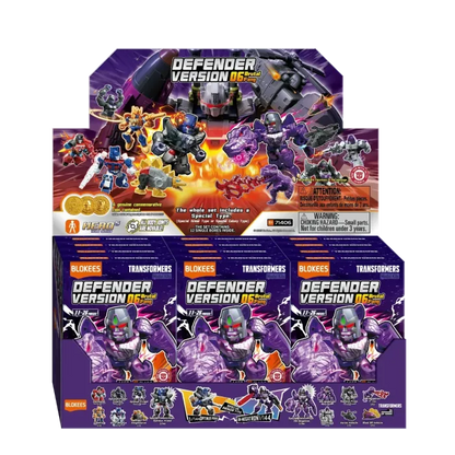 Blokees Transformers Defender Version 06 blind box collectible mini action figure snap fit robot toy Decepticon Autobot character detailed poseable display piece for fans