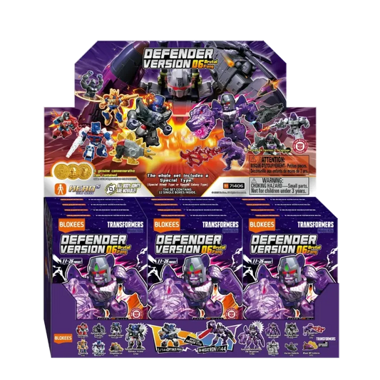 Blokees Transformers Defender Version 06 blind box collectible mini action figure snap fit robot toy Decepticon Autobot character detailed poseable display piece for fans