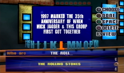 Jeopardy! gameplay for Playstation 2 (PS2) trivia video game