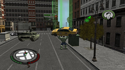 The Incredible Hulk PS2 Sony PlayStation 2 action adventure game Marvel superhero open world destruction combat Bruce Banner Hulk gameplay smashing city free roam missions third person action PlayStation 2 software video game title gameplay