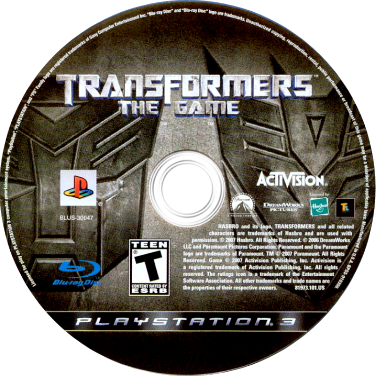 Transformers The Game PlayStation 3 PS3 video game featuring action adventure gameplay Autobots and Decepticons transforming robot combat vehicle driving missions city environments enemy battles special abilities and classic PlayStation 3 gameplay retro video game collection collectible gaming appeal disc