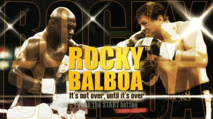 Rocky Balboa PlayStation Portable PSP video game featuring boxing sports gameplay Rocky Balboa character championship fights powerful punch combinations defensive blocking counterattacks training challenges career mode iconic boxing opponents movie inspired storylines and classic handheld PlayStation boxing action retro video game collection collectible gaming appeal gameplay