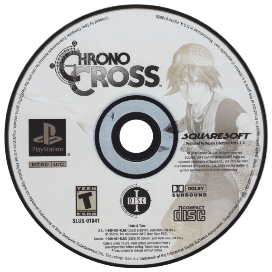 Chrono Cross disc for PlayStation 1 (PS1) retro video game