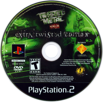 Twisted Metal: Head-On – Extra Twisted Edition video game disc, vehicular combat genre