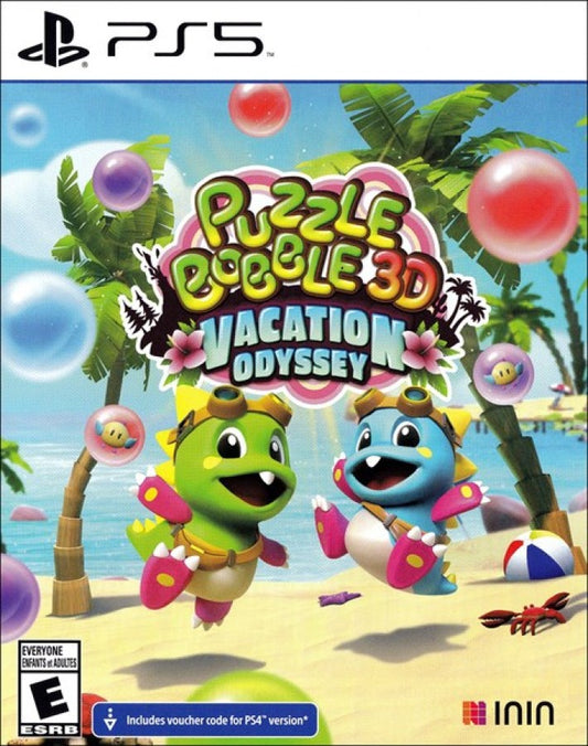 Puzzle Bobble 3D: Vacation Odyssey cover art for PlayStation 5 (PS5) puzzle video game