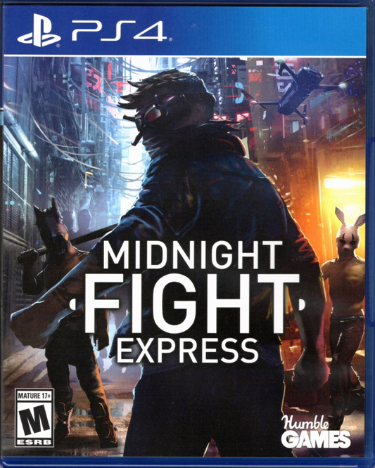 Midnight Fight Express Limited Run 553 PS4 game featuring fast-paced beat em up combat, stylish action choreography, and exclusive Limited Run Games collectible release front cover