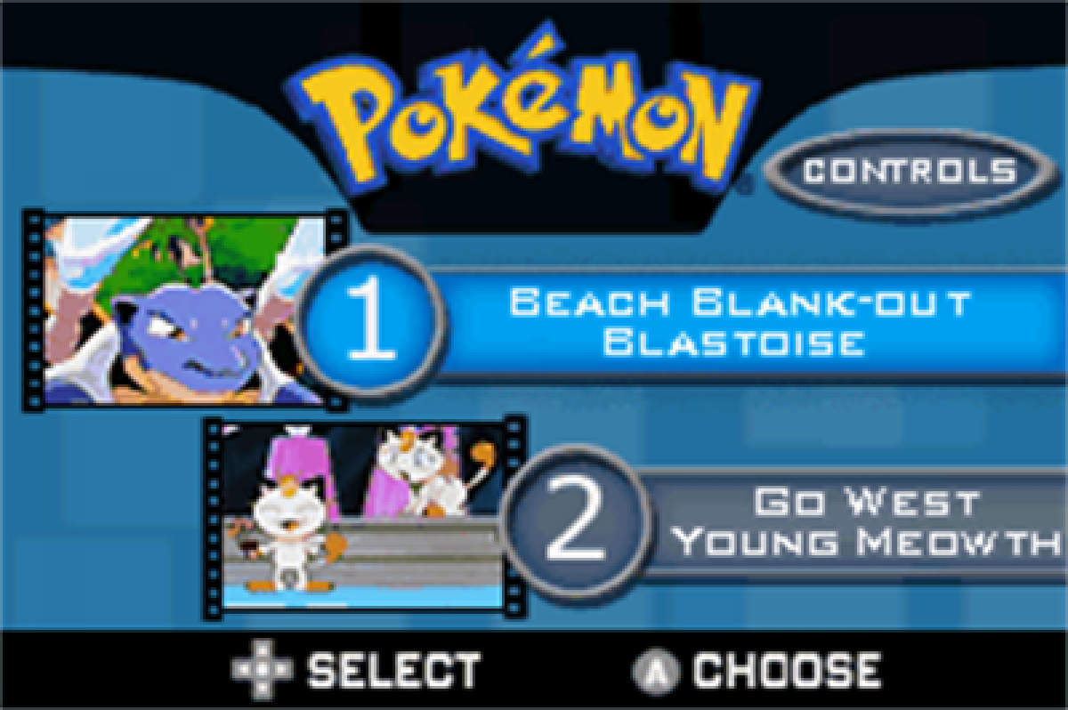 GBA Video - Pokemon: Beach Blank-out Blastoise and Go West Young Meowth manu for Game Boy Advance (GBA) video game