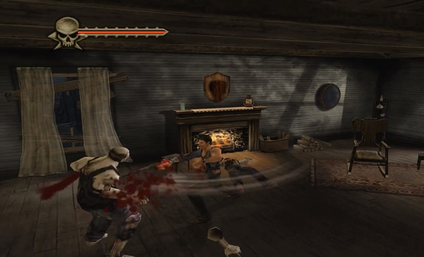 Evil Dead: Regeneration gameplay for PlayStation 2 (PS2) horror-themed action-adventure hack-and-slash video game