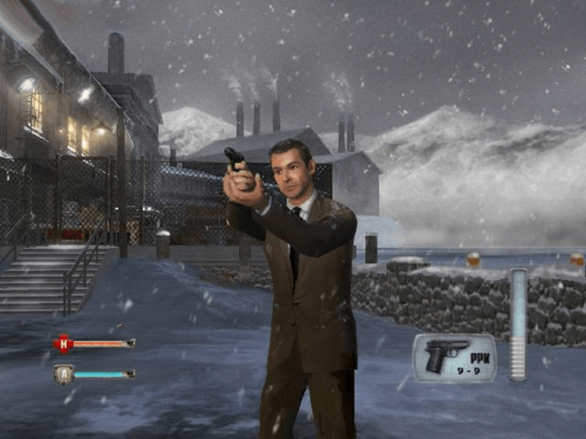 007: From Russia with Love gameplay for Xbox (XBOX). A third‑person James Bond adventure inspired by the classic film, featuring espionage missions, gadgets, and action‑driven combat set across Cold War locations.
