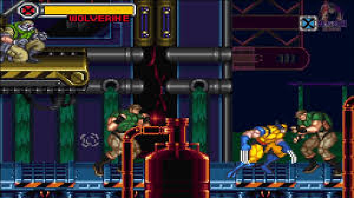 X-Men Mutant Apocalypse for Super Nintendo action platformer featuring Wolverine Cyclops Gambit Psylocke and Beast battling Apocalypse with comic inspired combat and side scrolling gameplay  