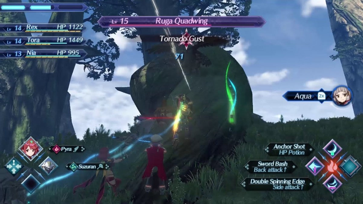 Xenoblade Chronicles 2 [Special Edition Steelbook] for Nintendo Switch (NS) featuring a massive action RPG adventure across the world of Alrest with real time combat and Blade companions; includes the collectible steelbook case from the special edition for fans and collectors of this Switch epic gameplay screenshot