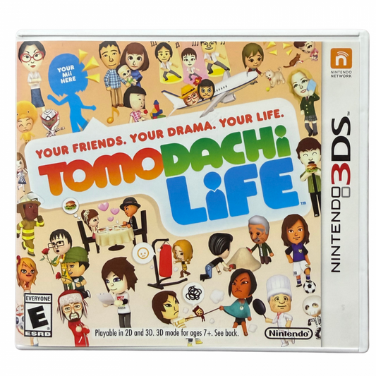 Tomodachi Life Nintendo 3DS 3DS for life simulation video game fans featuring customizable Mii characters island exploration friendship building relationships mini games comedy filled interactions character customization and unique everyday island activities collectible Nintendo gaming appeal cover art