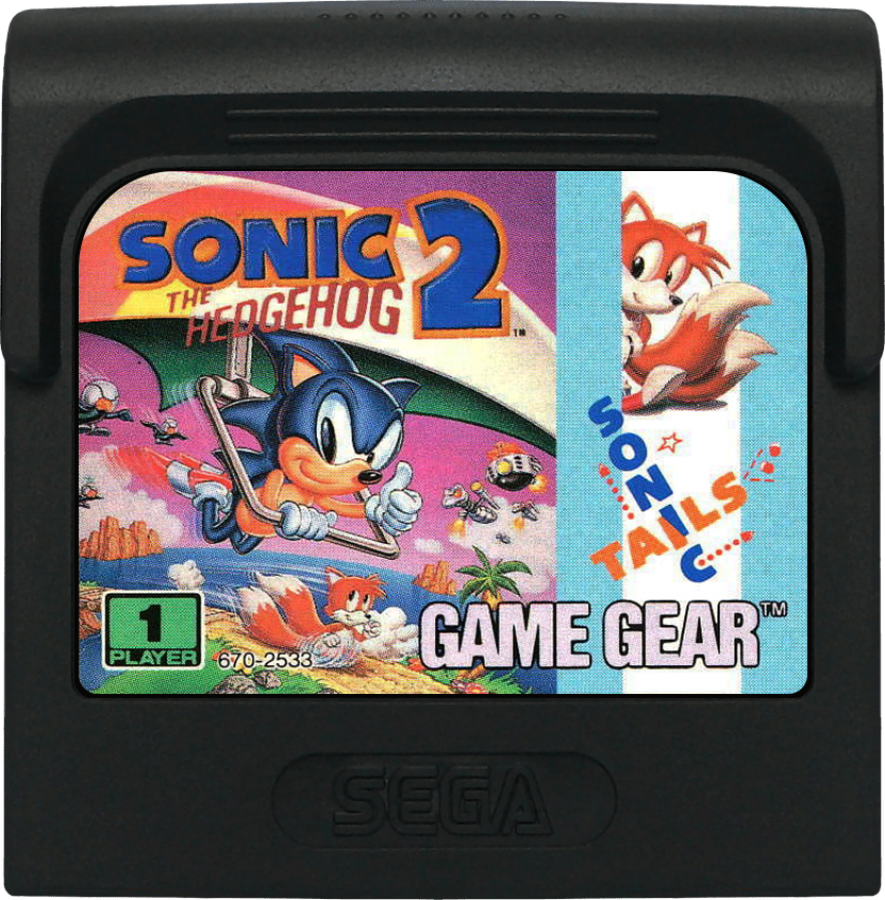 Sonic the Hedgehog 2 cartridge for Sega Game Gear (GG) video game