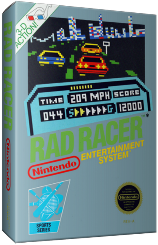 Rad Racer cover art for Nintendo Entertainment System (NES) video game