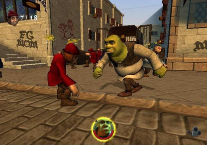 Shrek 2 Greatest Hits retro PlayStation 2 video game Shrek 2 action adventure platform puzzle solving cooperative gameplay DreamWorks movie based console title PlayStation 2 release gameplay