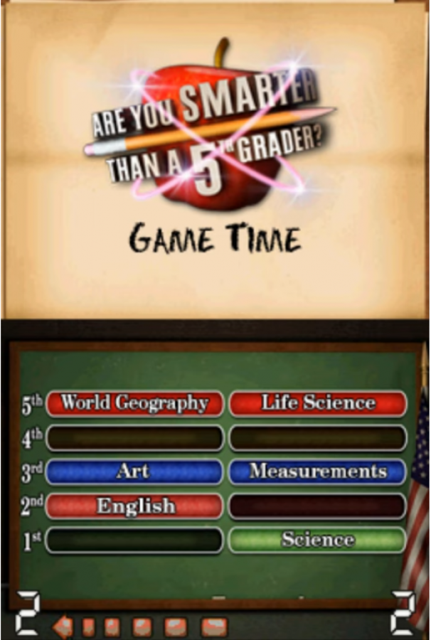 Are You Smarter Than a 5th Grader Game Time Nintendo DS video game, trivia quiz gameplay, family-friendly educational fun, handheld console title gameplay screenshot