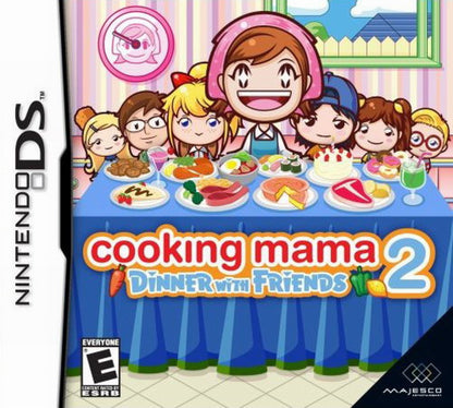 Cooking Mama 2: Dinner With Friends cover art for Nintendo DS (DS) cooking simulation mini-game video game