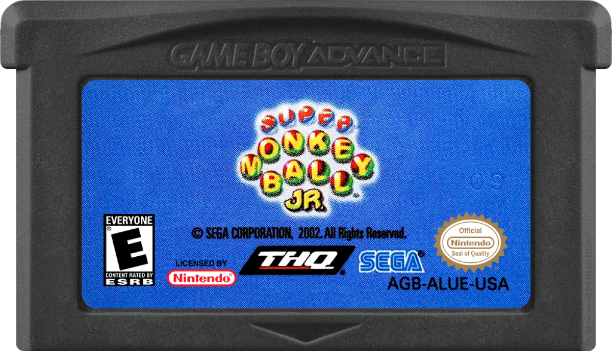 Super Monkey Ball Jr. game cartridge for Game Boy Advance (GBA) video game